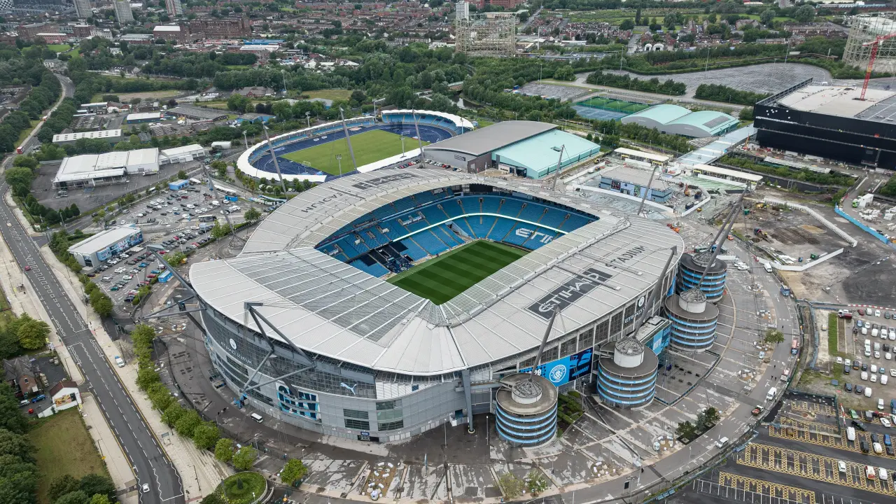 Aerial view of the City of Manchester Stadium
